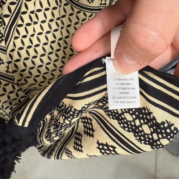 Extra Touch Women’s Duster Kimono Fringe Hem Open Front 1X/2X Black Tan Boho - Picture 6 of 8